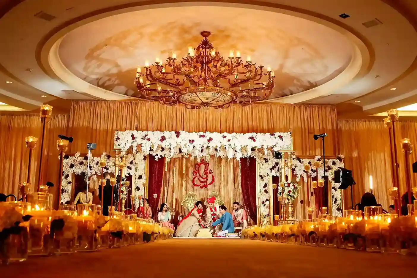 Bride and groom at their wedding reception